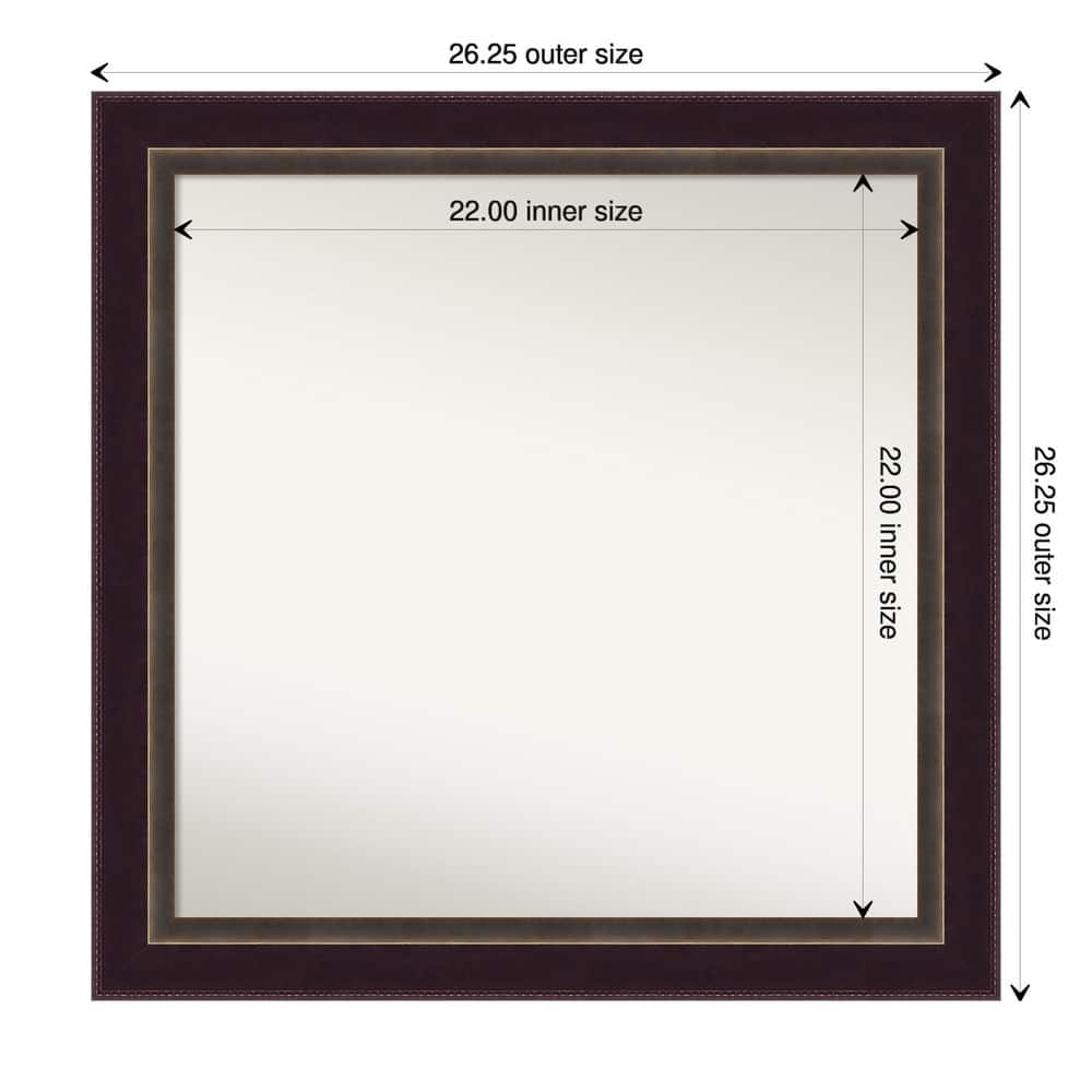Signore Bronze Framed Non-Beveled Custom Wall Mirror, Bathroom Vanity Mirror