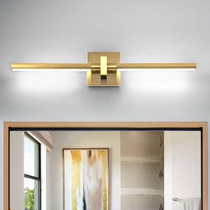 Matte Black/Gold Finish Integrated LED Wall Sconce Vanity Light Bar