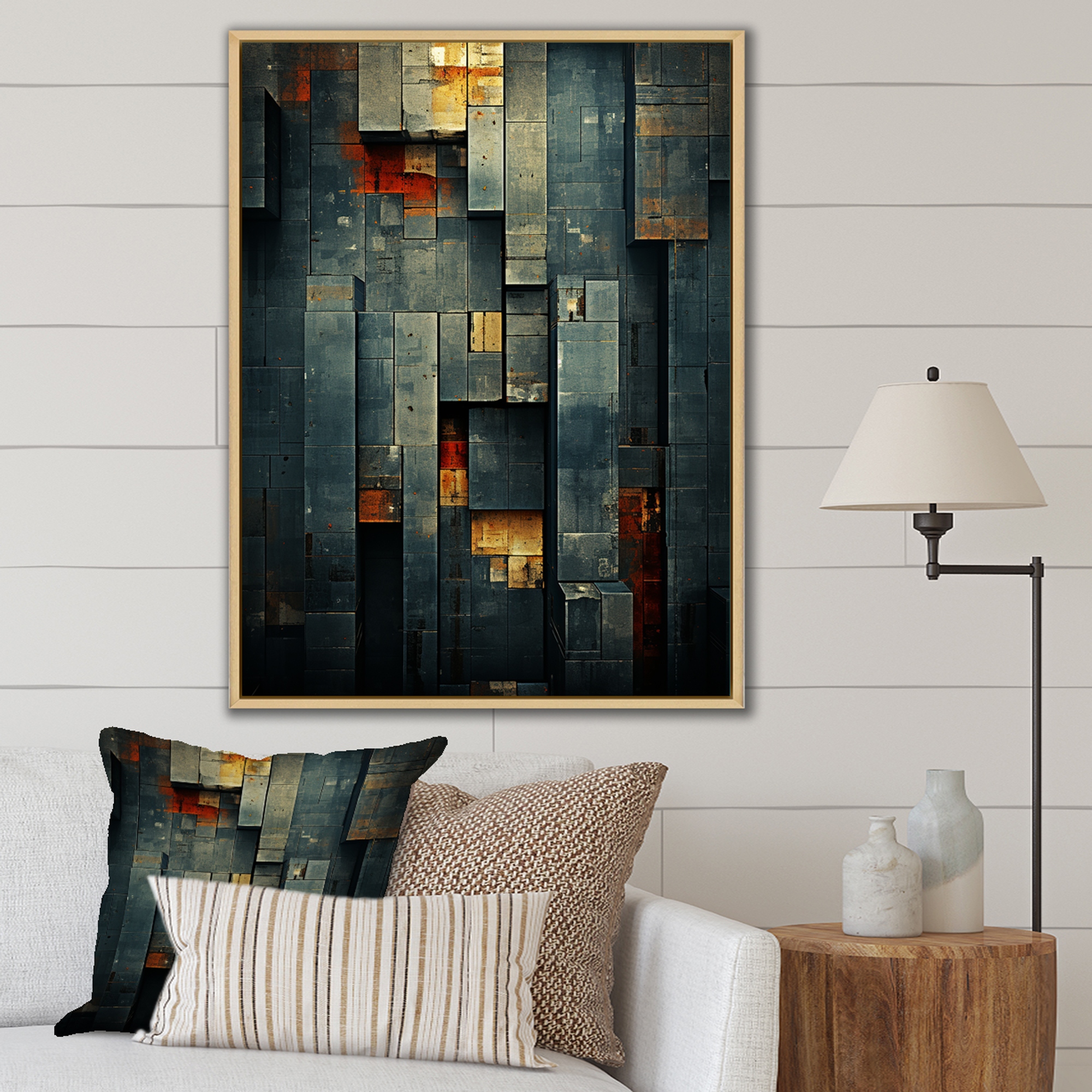 The Art of e Quaintance　Blue The Art of e Quaintance Blue LevvArts Teal and Grey Abstract