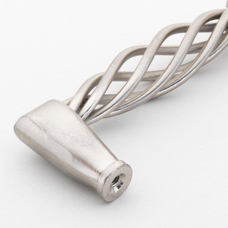 GlideRite Hardware 5-inch Screw Spacing Satin Nickel Birdcage Twisted Steel Cabinet Pull (Pack of 10 or 25)