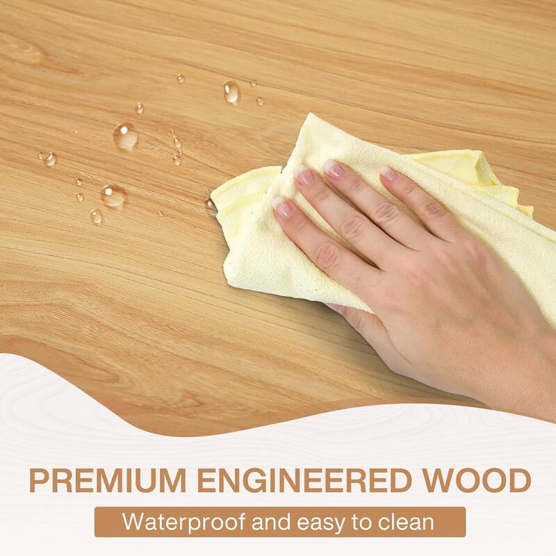 71" Farmhouse Dining Table Rectangular with X-Trestle Metal Legs Light Walnut & Black