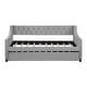 preview thumbnail 9 of 14, Upholstered Velvet Tufting Sleeper Sofa Chesterfield Daybed with Trundle Twin Size - Grey
