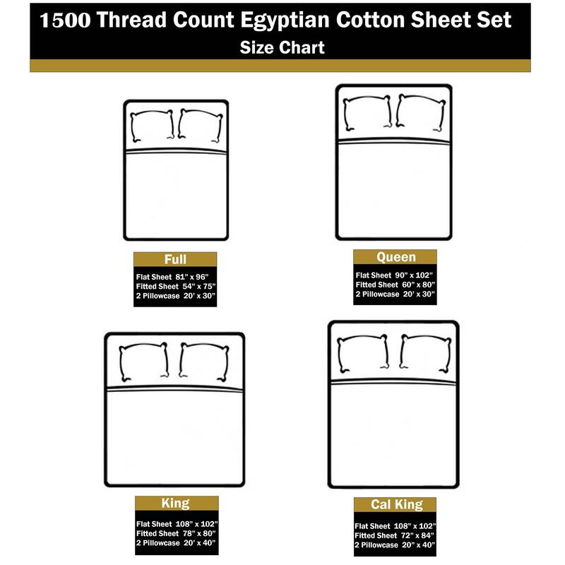 Superior Egyptian Cotton 1500 Thread Count Bed Sheet Set