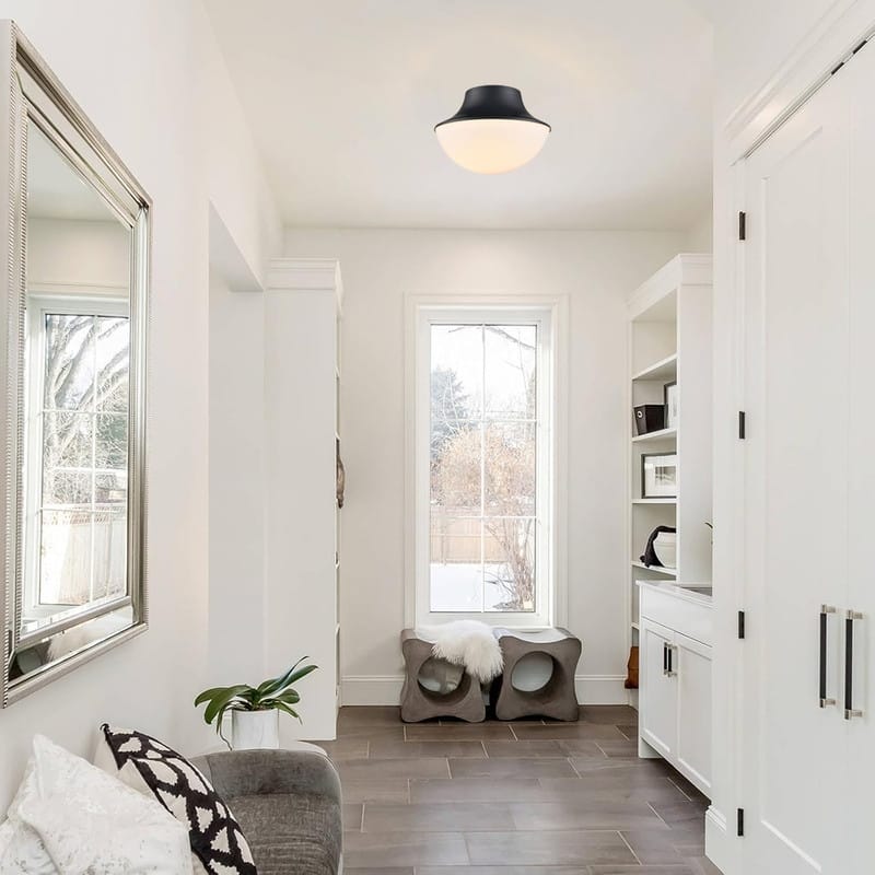 Classic semi flush ceiling light black living room lights for ceiling metal light fixture - N/A