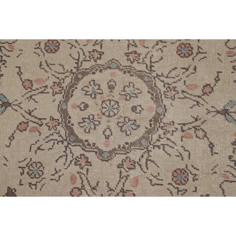 Floral Tabriz Persian Area Rug Oriental Handmade Wool Carpet - 7'4"x 10'9"