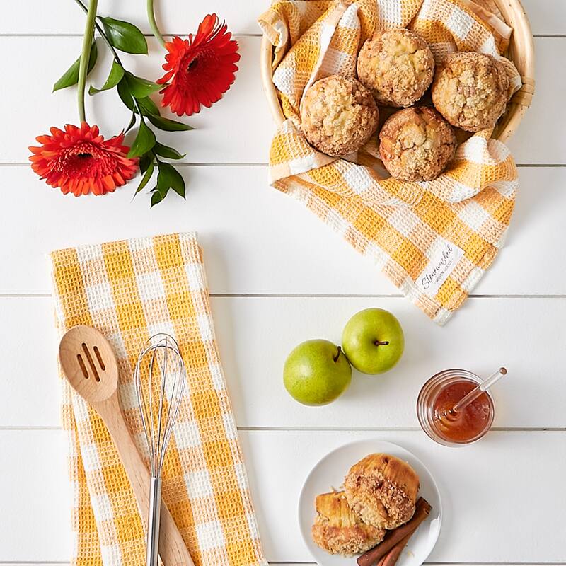 DII Washed Waffle Woven Dishtowel Set of 2