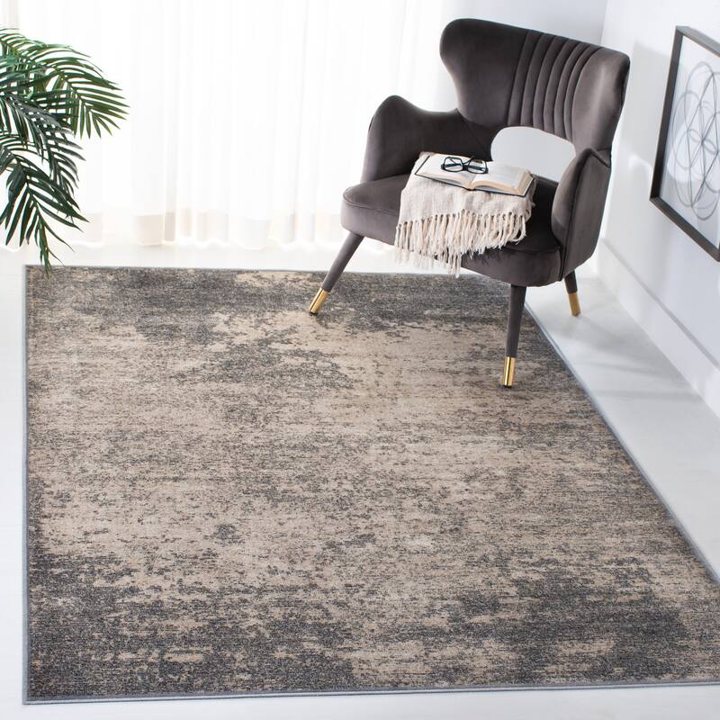 SAFAVIEH Atlas Xabi Modern Abstract Viscose Rug - 3'3" x 5'3" - Charcoal/Grey