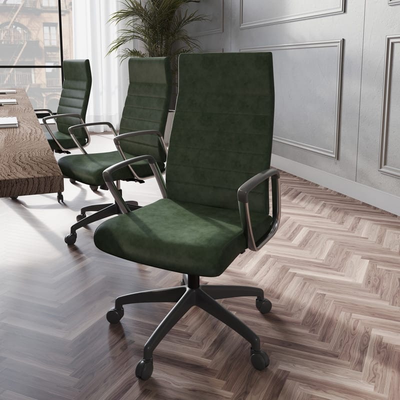 Hilton Modern High Back Ergonomic Leather Office Chair with Adjustable Height, Swivel, and Tilt for Conference or Executive Desk