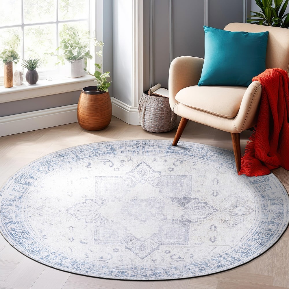 World Rug Gallery Medallion Boho Washable Area Rug