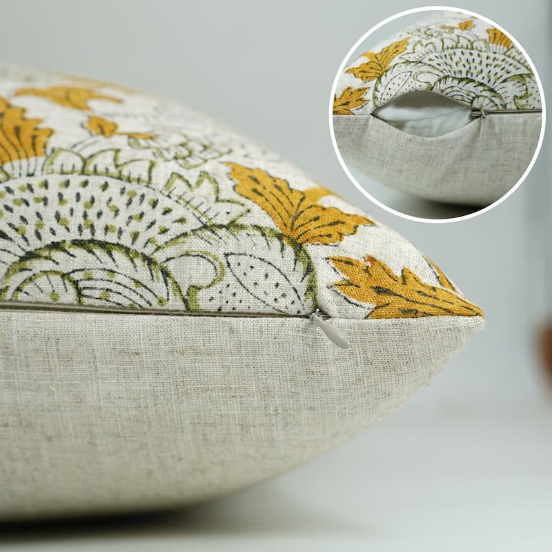 Indian Handblock Pillow Cover by Fabdivine Throw Home Accent Vintage