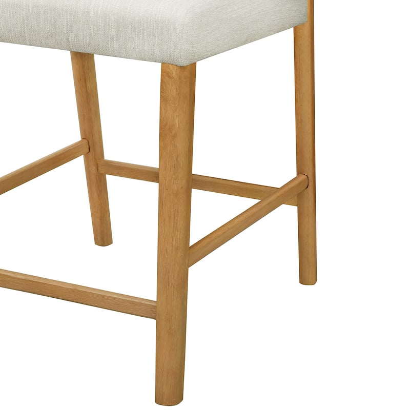 Christopher Knight Home - Nathair Rubberwood Fabric Counter Stools (Set of 2)