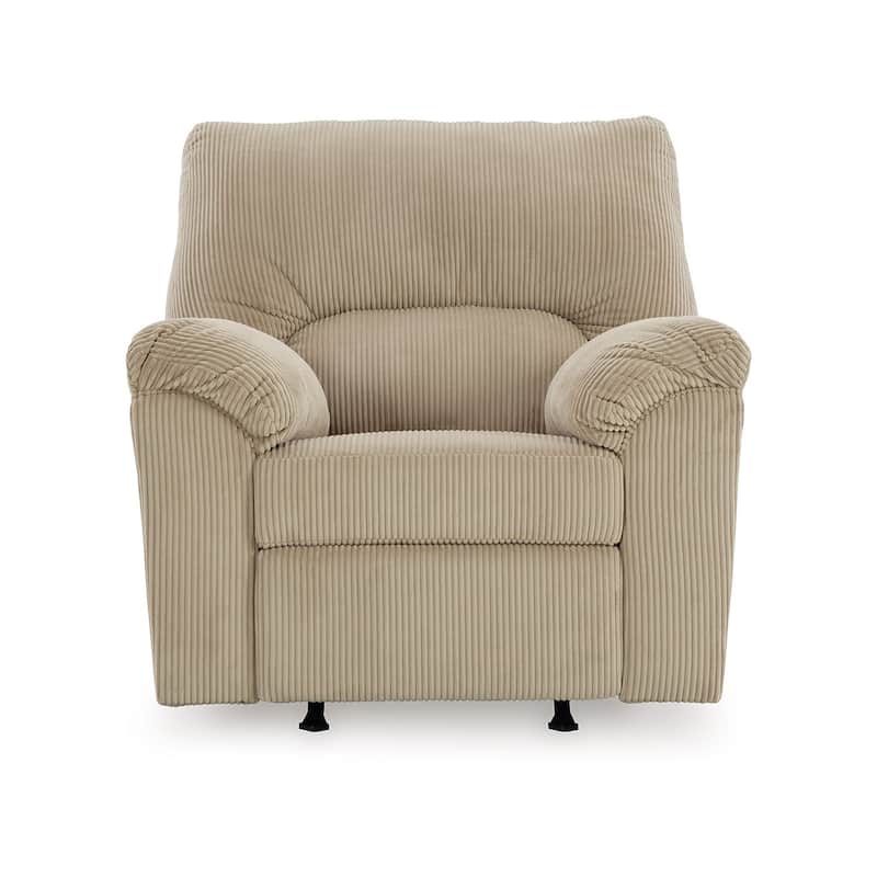 Simy Rocker Recliner Chair, Pillow Top Arms, Cream White Corduroy
