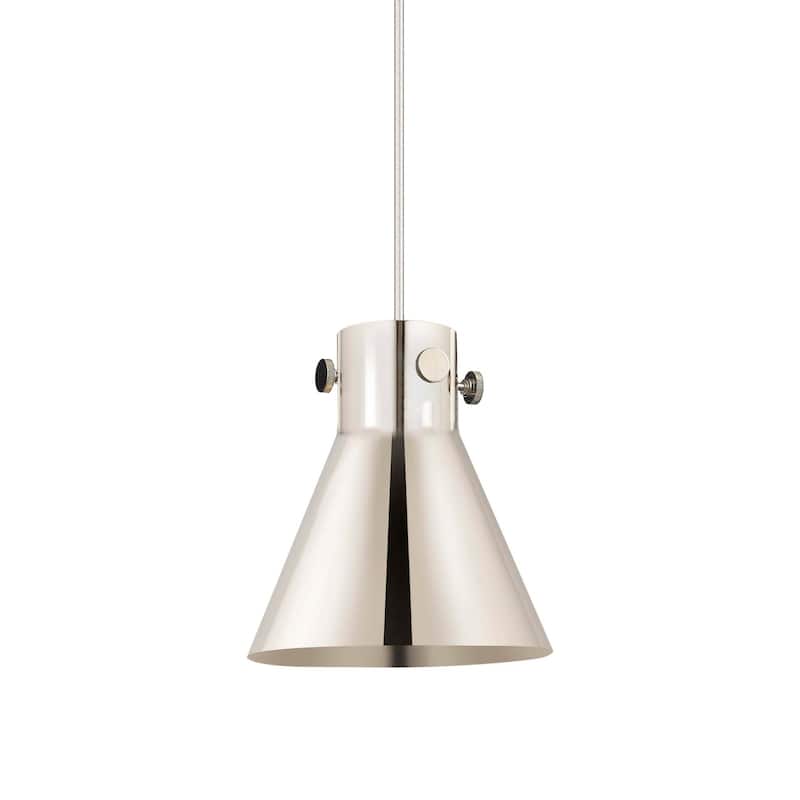 Innovations Lighting 410-1PS-10-8 Newton Cone Pendant Newton Cone 8" - Polished Nickel / Polished Nickel