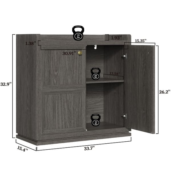 dimension image slide 1 of 5, Multifunctional Minimalist Side Cabinet with 3D Design