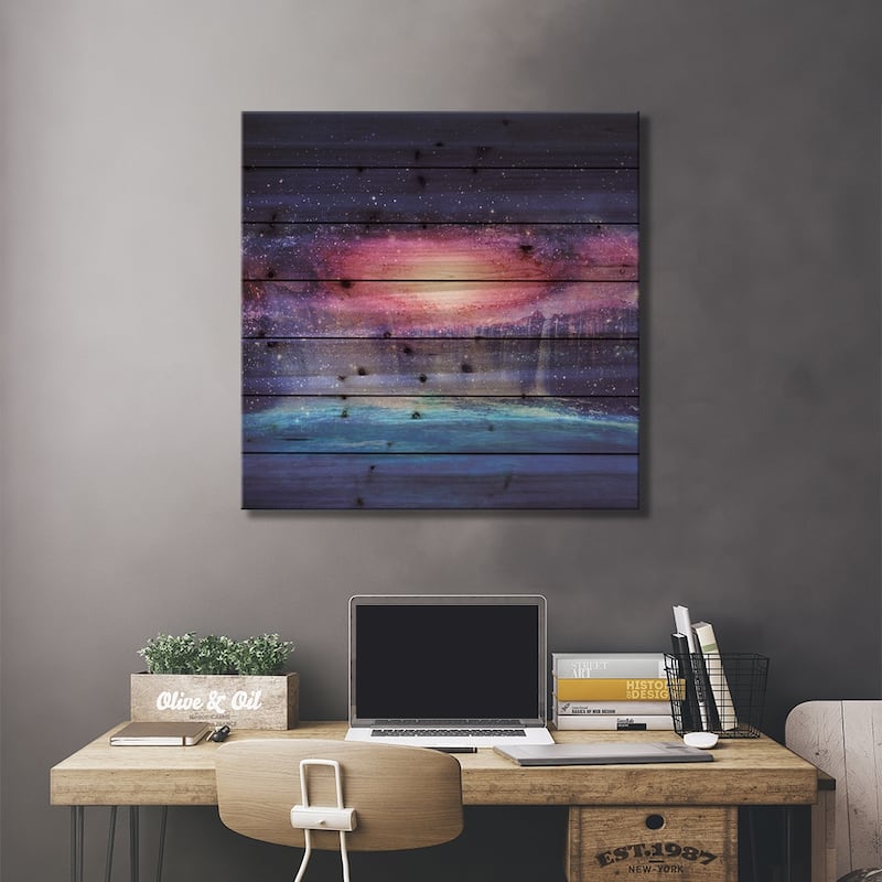 Andromeda Waterfall Print On Wood by Viviana Gonzalez - Multi-Color