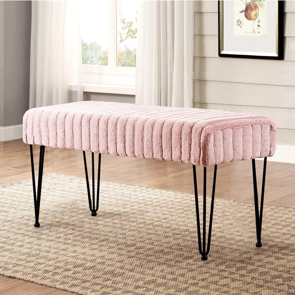 Serenta SuperMink Fauxfur Ottoman Bench