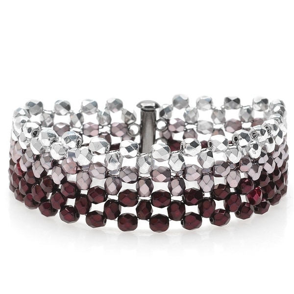 Ombre Right Angle Weave Bracelet-Red/Silver - Exclusive Beadaholique Jewelry Kit