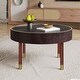 Moasis 30.7'' Round Wood Rotating Tray Coffee Table with Hidden Storage ...