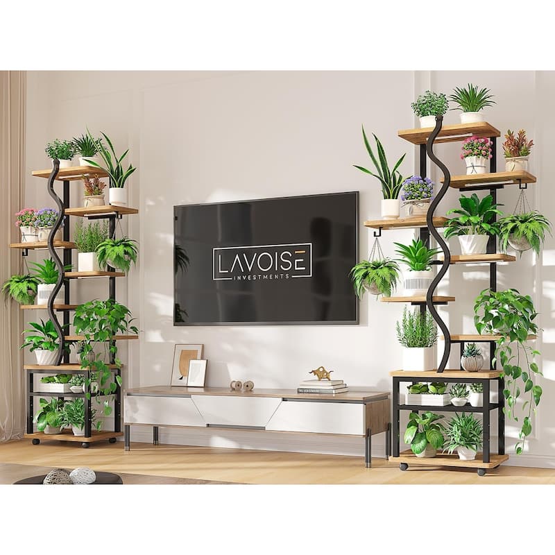 Plant Stand with Grow Light Plant Rack with Wheels Display Shelves