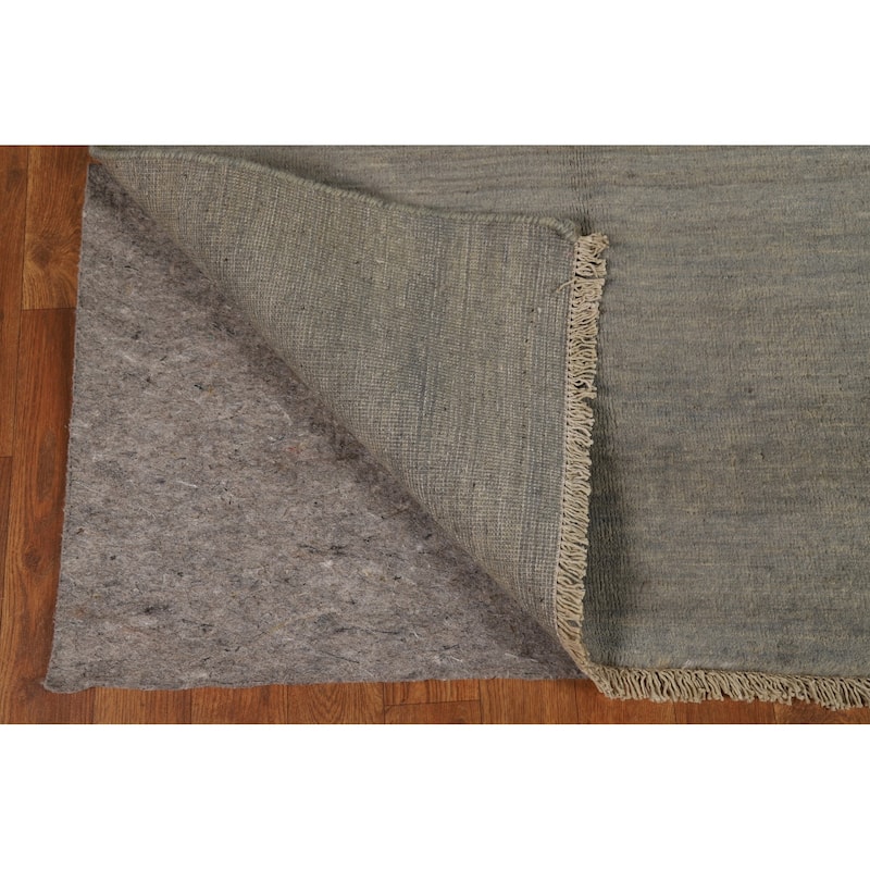 Hand Knotted Oriental 100% Wool Carpet Modern Modern Greys & Charcoal Gabbeh Area Rug - 4' 11'' X 3' 3''