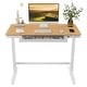 preview thumbnail 20 of 25, FlexiSpot 48 Inch Bamboo Texture Top COMHAR Home Office Desk Height Adjustable Standing Computer Desk USB Charging White
