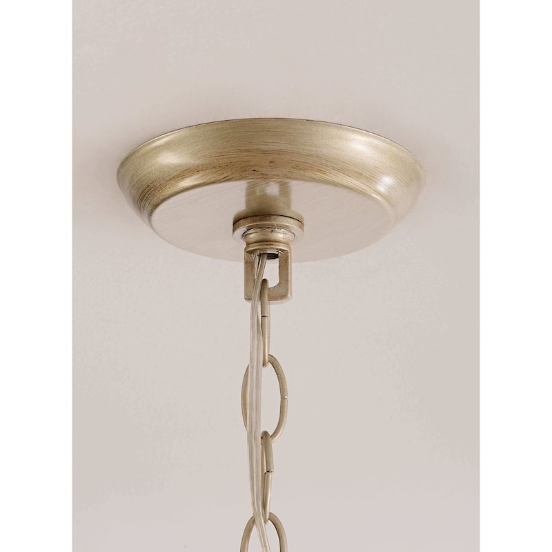 Dalia Brushed Silver-ish Champagne 5-Light Larger Crystal Chandelier - 20 inches W x 21.8 inches H