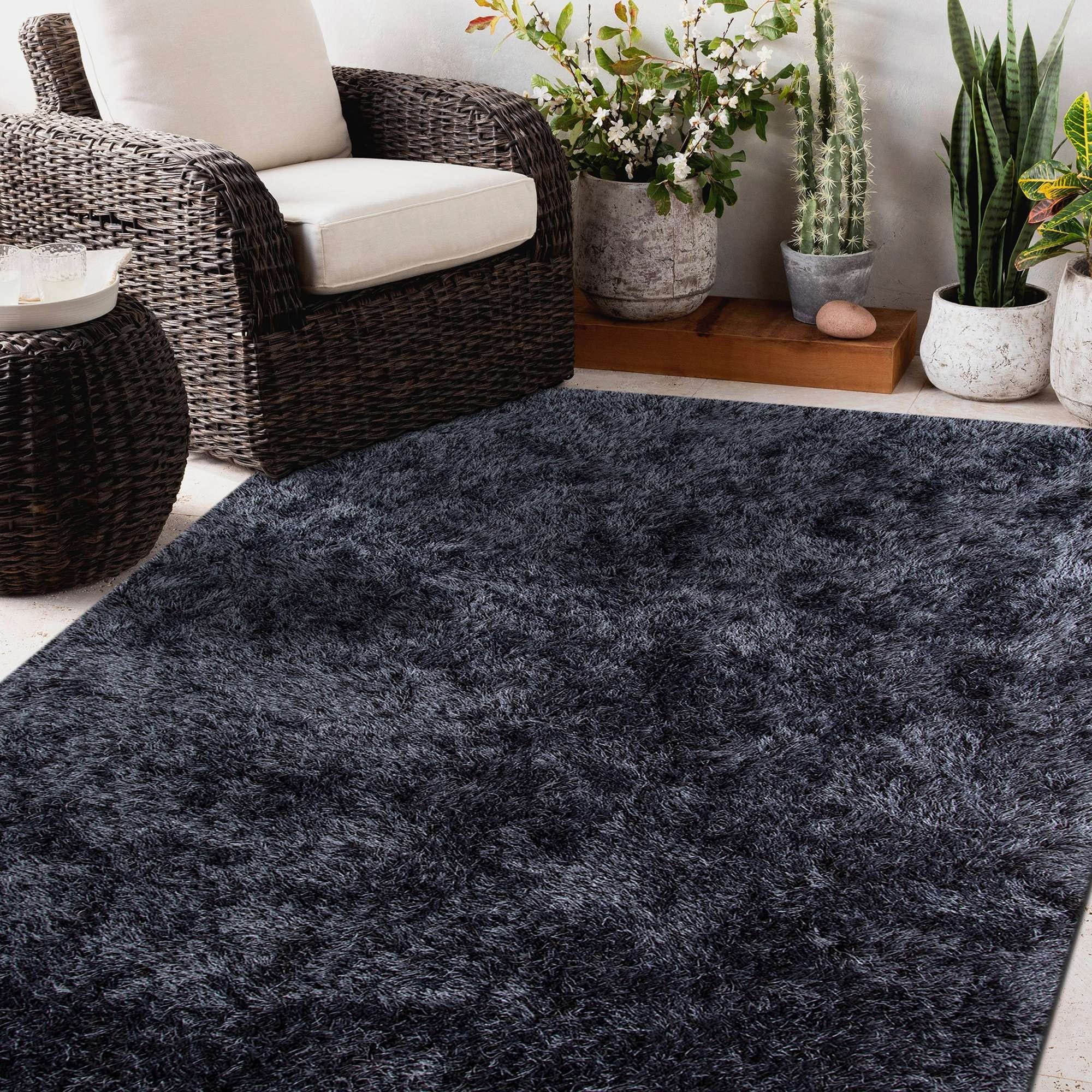 Mila Jade Microfiber Extra Thick 3" Plush Shag Rug