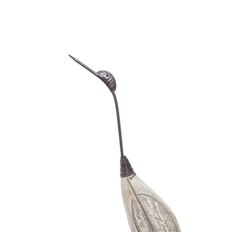 Brown Wood Bird Decorative Sculpture (Set of 2)