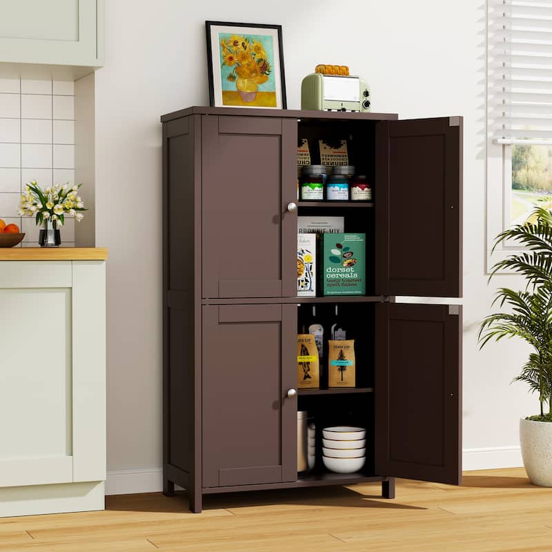 Multi-Room Storage Cabinet with Waterproof Board – Organizer for Bathroom, Kitchen & Living Room - Brown