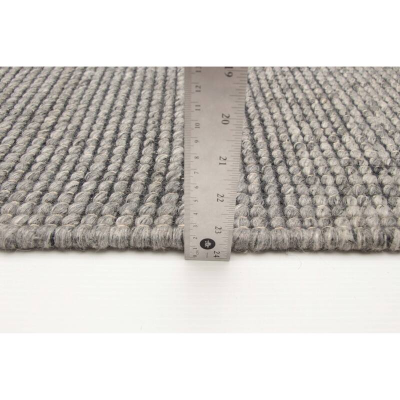 ECARPETGALLERY Braid weave Sienna Grey Wool Rug - 5'3 x 8'0