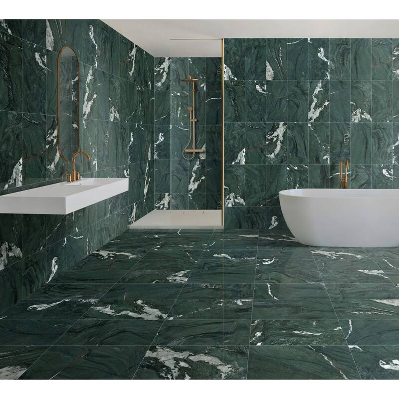 12*24 green natural marble, natural stone, genuine marble, real marble, for wall and floor, polished marble tile, 1 box 4 pcs