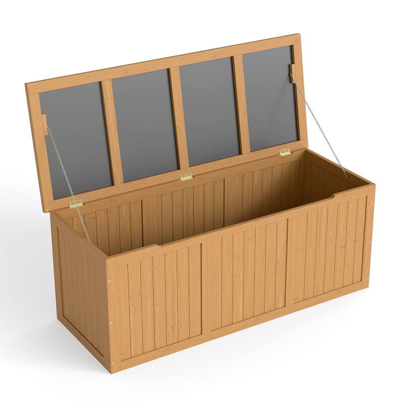 112 Gallon Outdoor Wooden Deck Storage Box