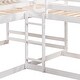 preview thumbnail 24 of 25, Full and Twin L-Shaped Bunk Kids Bed with Slide, Guardrails and Sturdy Pine Frame, Grey