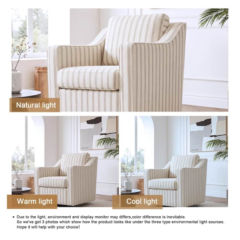 Chenille/Leather Swivel Barrel Chair(Set of 2) Modern Club Chair by UIXE