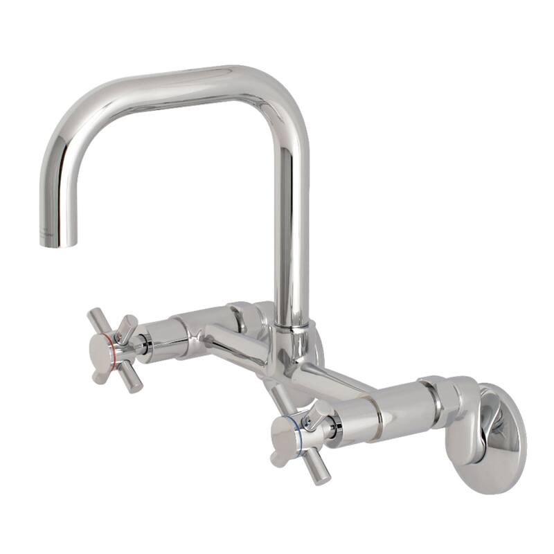 Kingston Brass Concord 1.8 GPM Wall Mounted Bridge Kitchen Faucet - Polished Chrome