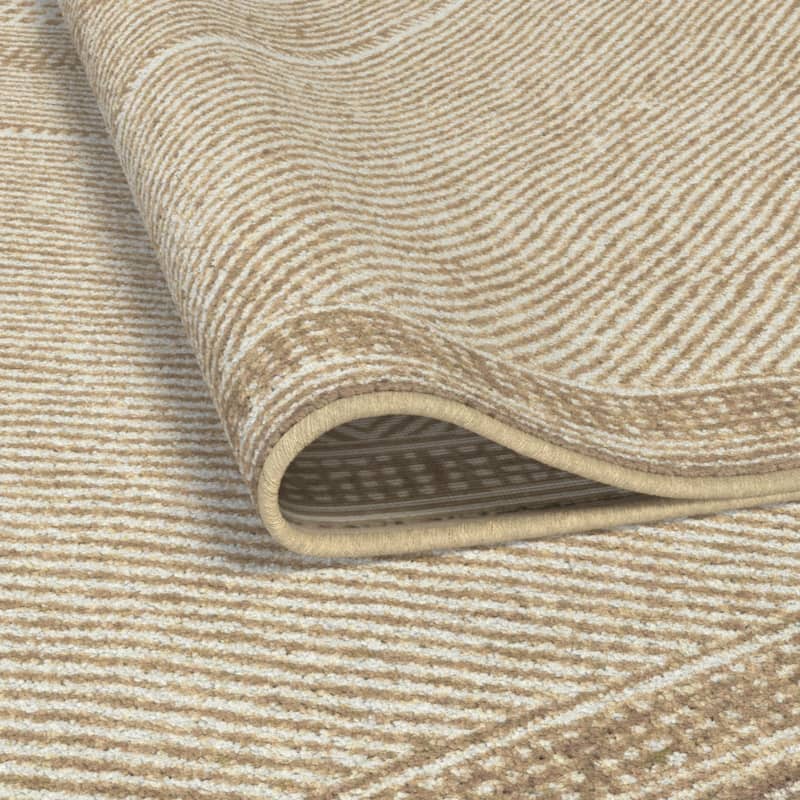 Beige and White Viscose Area Rug 8x10 - 8' x 10'