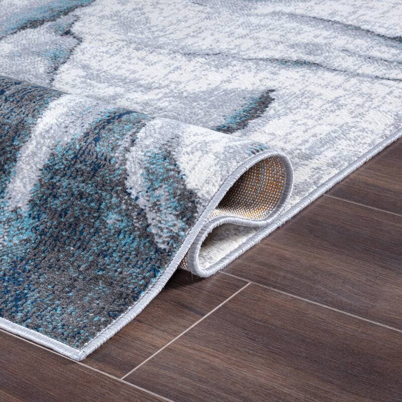 World Rug Gallery Abstract Wave Contemporary Area Rug