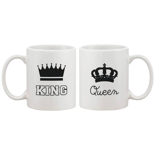 King and Queen Couple Coffee Mug Set Cute Matching Ceramic Mugs Gift f -  Bed Bath & Beyond - 14517753