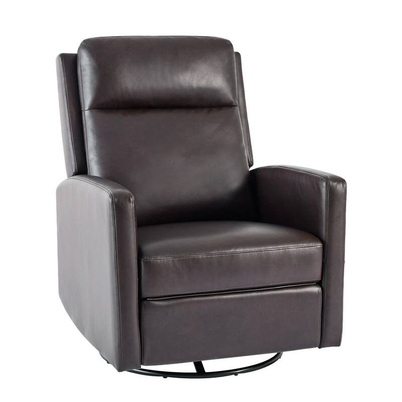 Modern Swivel Recliner Chair with Glider Rocking Motion High Back PU Leather Upholstery