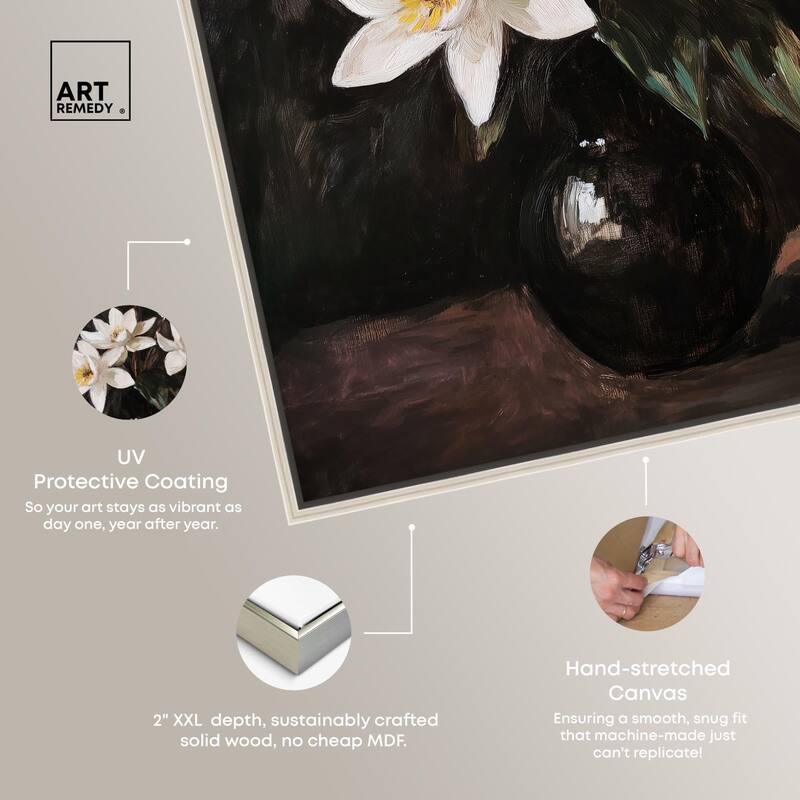 Chiaroscuro Flowers Canvas by Art Remedy