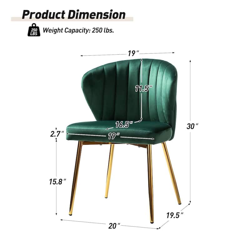 Barbara Side Chair with Metal Base Set of 4 by HULALA HOME