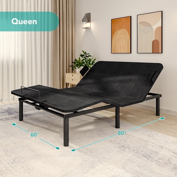 FlexiSpot Electric Adjustable Bed Frame with Wireless Remote Zero