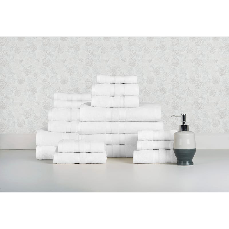 Bibb Home 18 Piece Egyptian Cotton Towel Set
