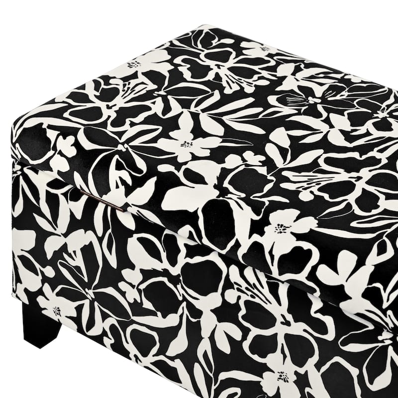 Breanna Floral Upholstered Storage Ottoman by Christopher Knight Home