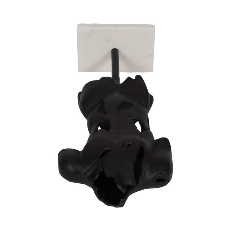 Black Abstract Torso Sculpture on Marble Base - Decorative Objects for Home Decor