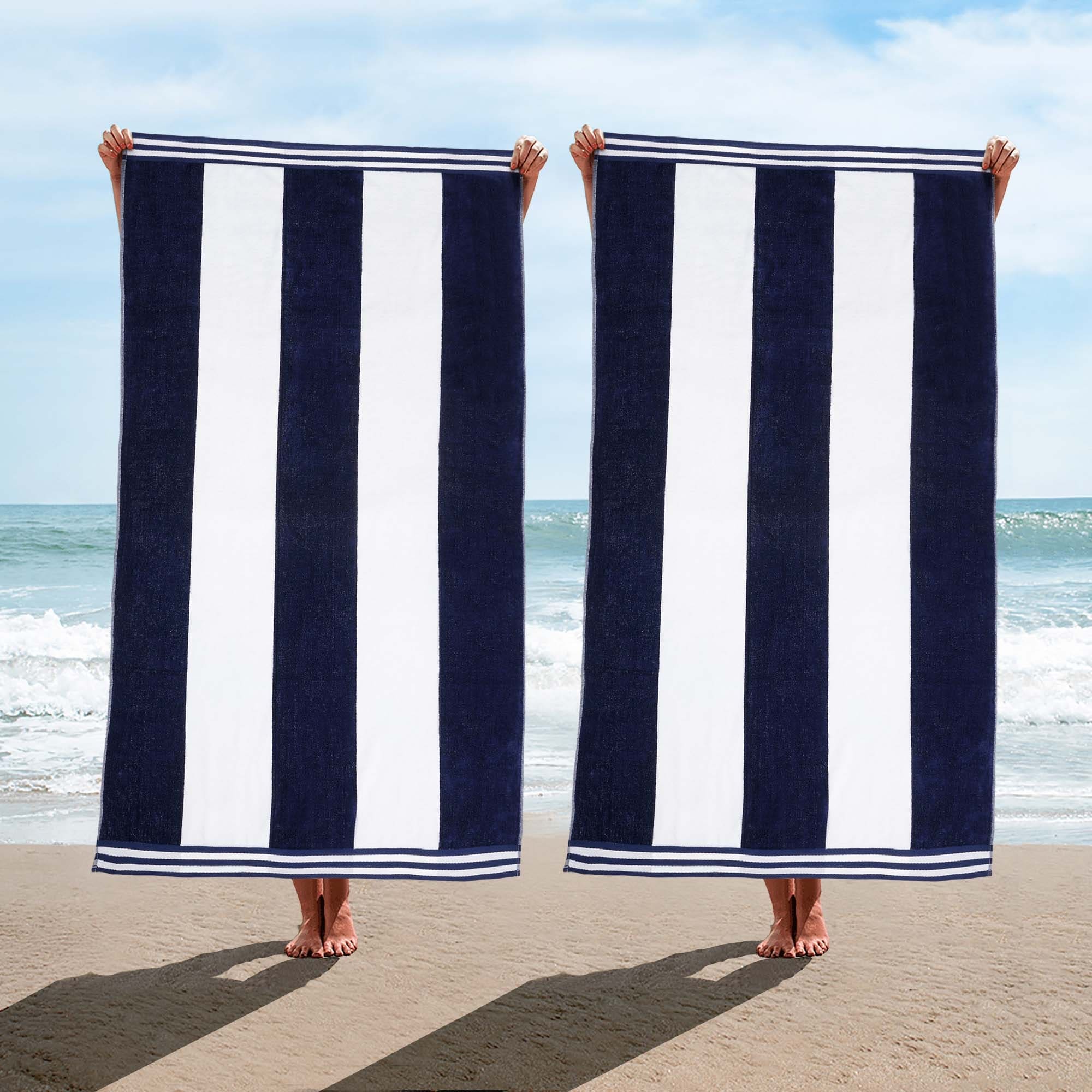 Cabana Stripe Whitsunday Navy Beach Towel - 2 sizes