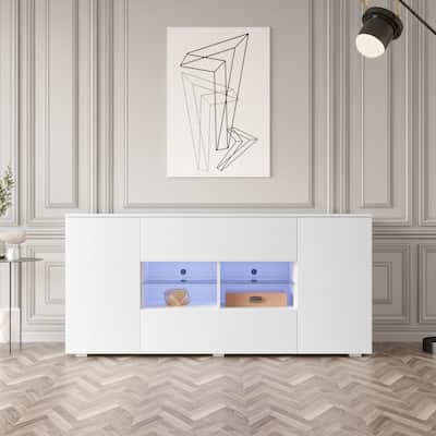 TV cabinet with double doors and drawers