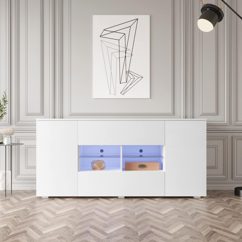 TV cabinet with double doors and drawers