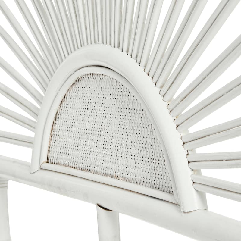 Rattan Headboard with Sunrise Design
