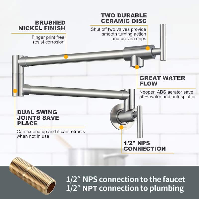 WOWOW Folding Wall Mount Faucets Stretchable